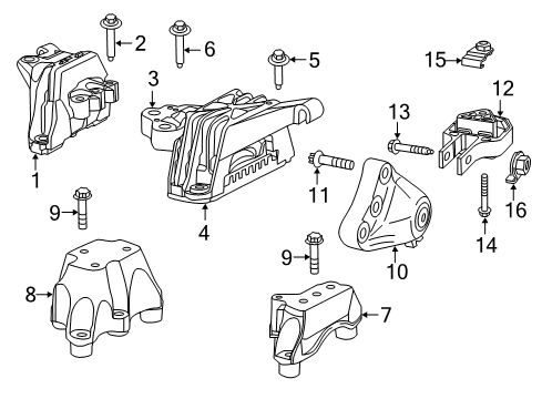 2015 Dodge Dart Engine & Trans Mounting Bracket-Transmission Mount Diagram for 68164773AA