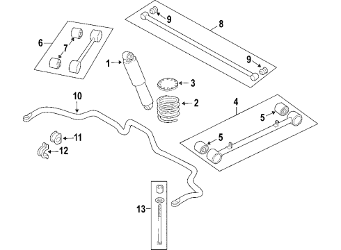 2003 Kia Sorento Rear Axle, Stabilizer Bar, Suspension Components Rear Coil Spring Diagram for 551013E000DS