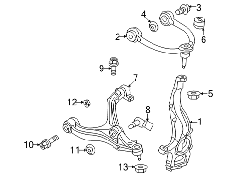2021 Jeep Grand Cherokee L Front Suspension, Lower Control Arm, Upper Control Arm, Ride Control, Stabilizer Bar, Suspension Components Screw-Hex Head Diagram for 6512994AA