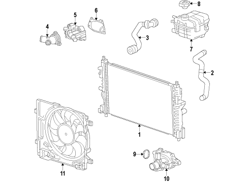 2014 Chevrolet Spark Cooling System, Radiator, Water Pump, Cooling Fan Gasket Diagram for 25182513