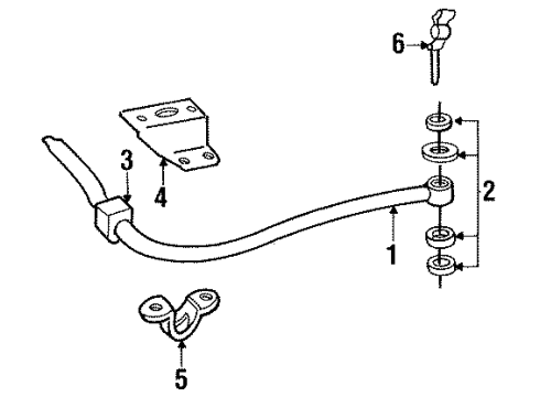 1991 Dodge W250 Stabilizer Bar & Components - Front Link-Front Suspension SWAY ELIM Shaft Diagram for 52006831