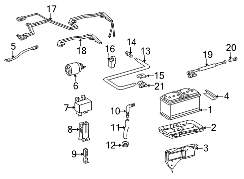 2004 Dodge Sprinter 2500 Battery Bracket-Battery Tray Diagram for 5104157AA