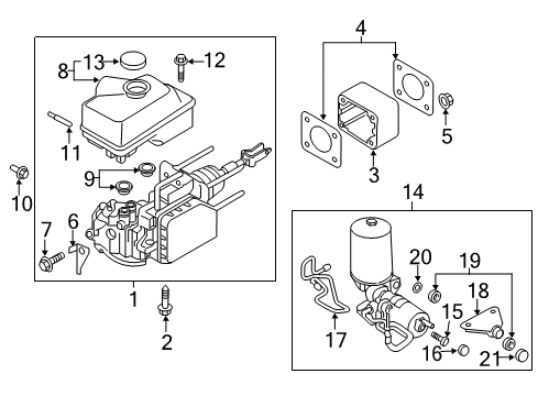 2017 Nissan Titan Hydraulic System Tank-RESEVOIR Diagram for 46090-EZ00B