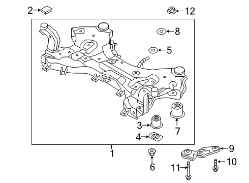 2021 Kia Telluride Suspension Mounting - Front Stopper-Crossmember Bushing Diagram for 62473-S1000