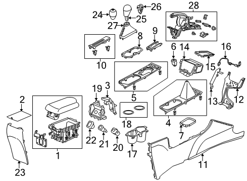 2013 Acura ILX Parking Brake Armrest Assembly, Console (Sandstorm) Diagram for 83450-TX6-A02ZA
