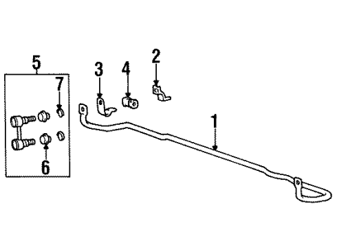 2000 Hyundai Elantra Stabilizer Bar & Components - Front Fixture-Stabilizer Mounting, Lower Diagram for 54815-29000