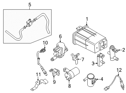 2018 Nissan NV2500 Powertrain Control Bracket PURGE Cont Valve Diagram for 14957-EA20A