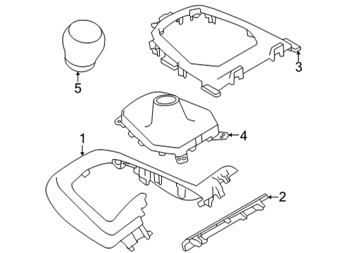 2022 Toyota GR86 Shifter Trim Shift Knob Diagram for SU003-08873