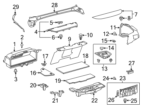 2021 Lexus LC500 Interior Trim - Rear Body Board, Deck, NO.2 Diagram for 58412-11010-C1