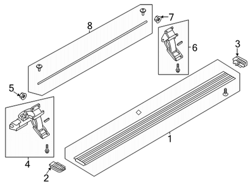 2019 Ford F-350 Super Duty Running Board Adjust Rod Diagram for FL3Z-16A506-A