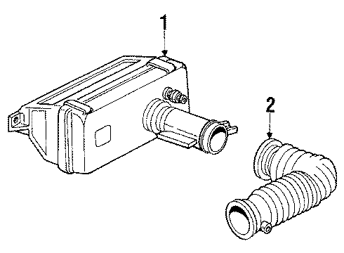 1986 Oldsmobile Calais Filters Air Cleaner Diagram for 25043990