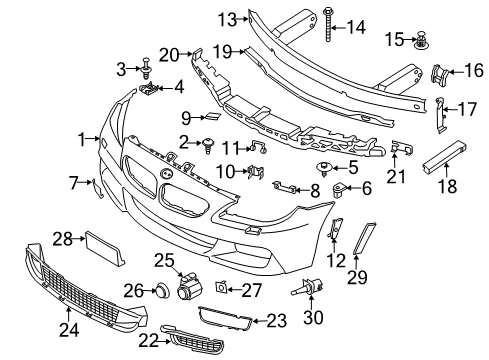 2015 BMW 640i Parking Aid Side-Marker Rear Reflector, Left Diagram for 63147845429