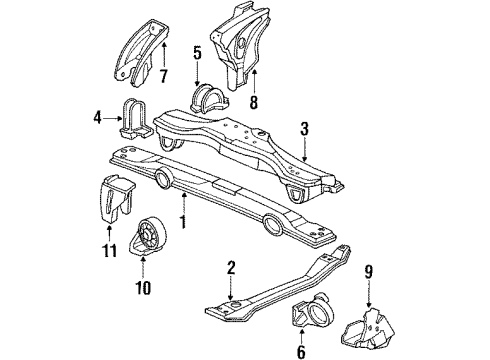 1988 Honda Prelude Engine Mounting Holder, Transmission Mounting (MT) Diagram for 50816-SF1-030