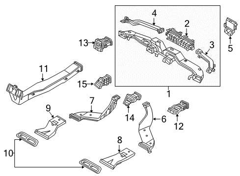 2017 Genesis G80 Ducts Duct Assembly-Rear Ventilator.No2 Diagram for 97020-B1000