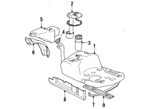 1991 BMW 535i Senders Metal Fuel Tank Diagram for 16111178947