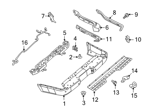 2007 Ford Explorer Sport Trac Parking Aid Bumper Cover Diagram for 7A2Z-17K835-EA