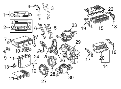 2009 Lexus GX470 Sound System Bracket, Radio, NO.1 Diagram for 86211-60180