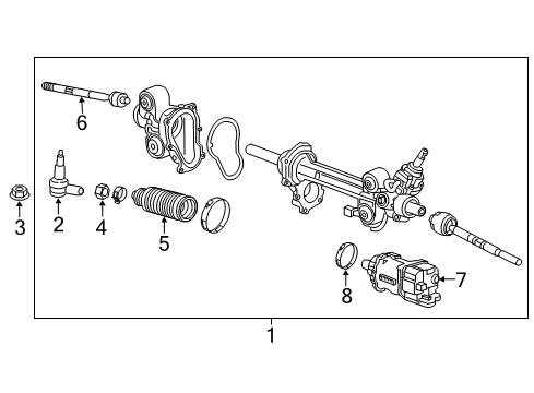 2016 GMC Canyon Steering Column & Wheel, Steering Gear & Linkage Inner Tie Rod Diagram for 84344235