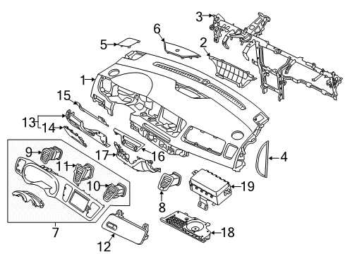 2018 Kia Sedona Instrument Panel Bracket-Knee BOLSTER Diagram for 84755A9000