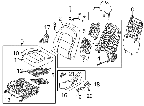 2015 Kia Forte5 Driver Seat Components Frame Assembly-Front Seat Diagram for 88310A7010