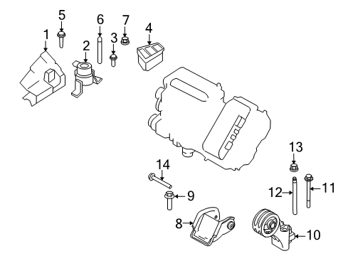 2008 Mercury Mariner Engine & Trans Mounting Mount Diagram for 6M6Z-6068-B