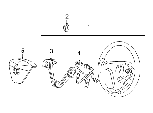 2005 Cadillac CTS Steering Column, Steering Wheel Switch Assembly Diagram for 25767333