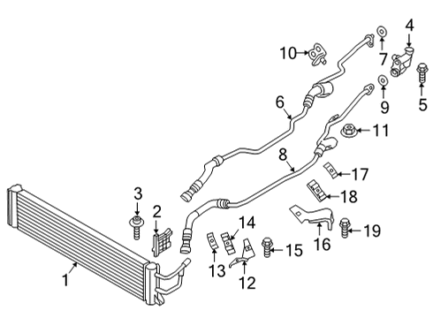 2022 BMW 840i Gran Coupe Trans Oil Cooler TRANSMISSION OIL COOLER LINE Diagram for 17228672933