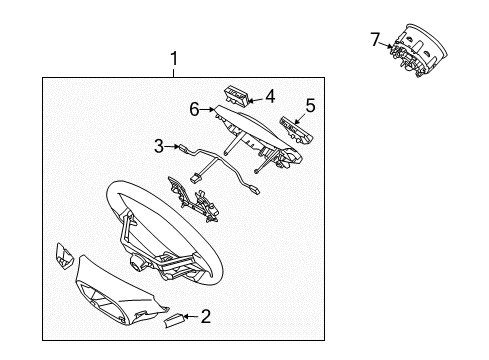 2013 Kia Soul Steering Column & Wheel, Steering Gear & Linkage Steering Wheel Assembly Diagram for 561102K400WK