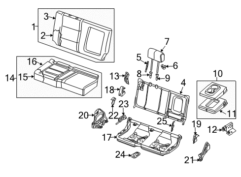 Diagram for 2008 Nissan Titan Rear Seat Components 