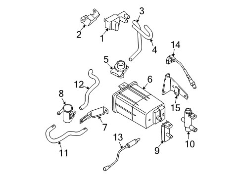 2010 Nissan Frontier Powertrain Control CANISTER-EVAPORATIVE CANISTER Diagram for 14950-EA20D