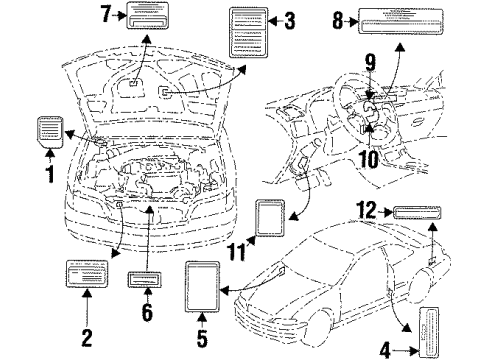 1997 Acura CL Information Labels Label, Coolant Information Diagram for 19043-PT3-A00