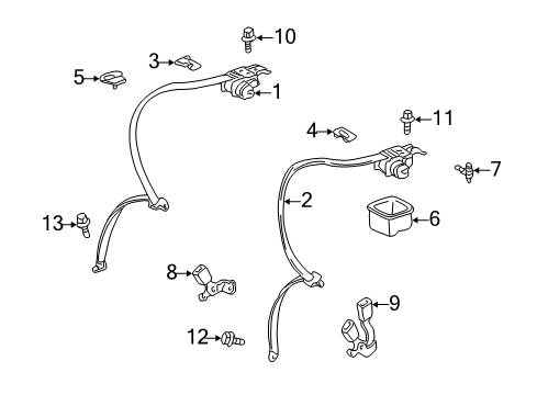 2003 Lexus GS300 Seat Belt Anchor Plate Diagram for 73708-50020