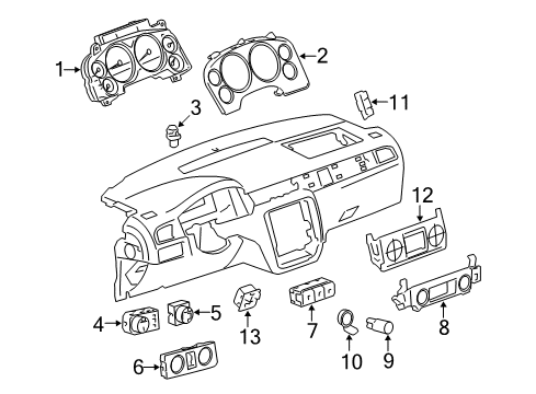 2009 GMC Yukon XL 2500 Adjustable Brake Pedal Switch Asm-Accessory Diagram for 20820630