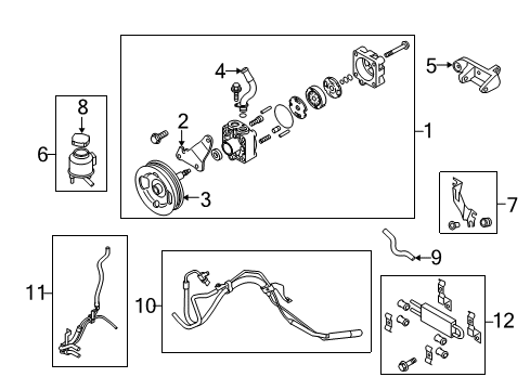 2014 Infiniti Q50 P/S Pump & Hoses, Steering Gear & Linkage Power Steering Hose & Tube Set Diagram for 49710-4GA0A