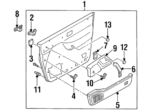 1994 Mercury Villager Interior Trim - Door Clip Diagram for 01553-07381