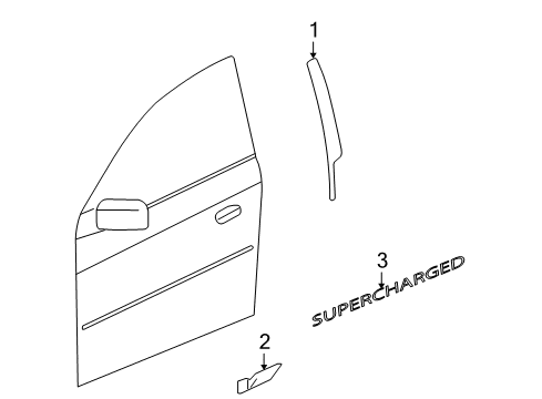 2008 Cadillac STS Exterior Trim - Front Door Applique Diagram for 15937022