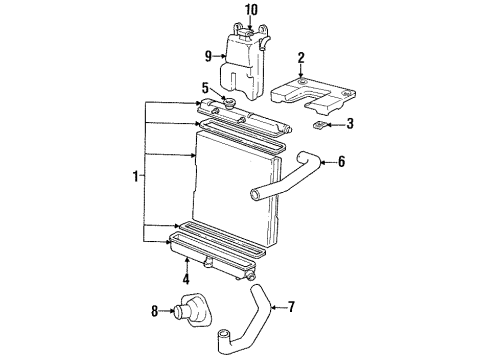 1991 Dodge Caravan Cooling System, Radiator, Water Pump, Cooling Fan Hose Diagram for H0061628