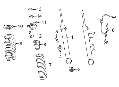 2019 Acura RDX Shocks & Components - Rear Cap, Rear Damper Mt Diagram for 52608-TJB-A03