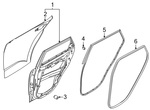 2020 Kia Soul Rear Door W/STRIP Assembly-Rr Dr S Diagram for 83130K0000