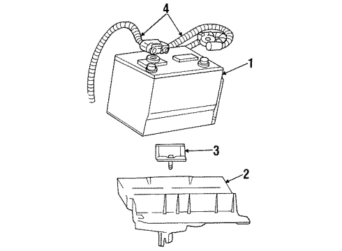 1995 Ford Windstar Battery Battery Tray Diagram for F58Z10732A