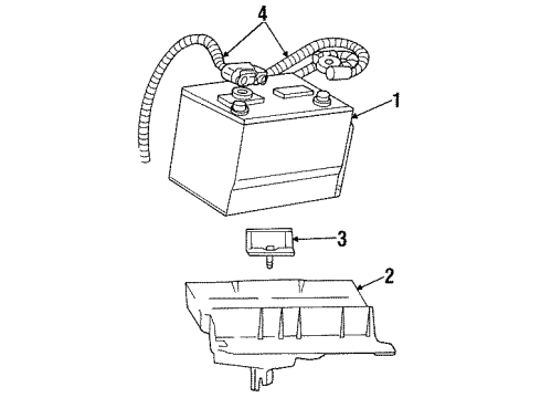 1996 Ford Windstar Battery Positive Cable Diagram for F58Z14300BA