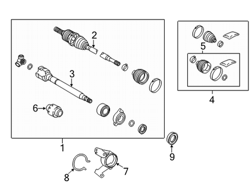 2022 Lexus NX250 Drive Axles - Front JOINT SET, FR AXLE I Diagram for 43404-78020