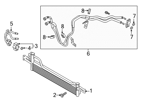 2019 Kia Stinger Trans Oil Cooler Bracket Diagram for 25496J5000