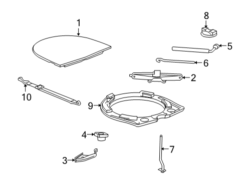 2010 Cadillac CTS Jack & Components Spare Support Diagram for 25909328
