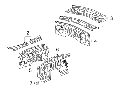 2005 Jeep Grand Cherokee Cowl Panel-Dash Diagram for 55394100AF