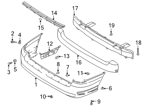 2004 Kia Sedona Rear Bumper Rivet-Blind Diagram for K902573206B