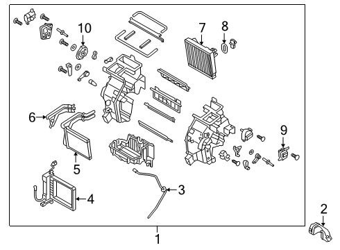2020 Hyundai Kona Electric A/C & Heater Control Units Core & Seal Assembly-Heater Diagram for 97130-K4000