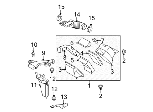 2008 Nissan Versa Powertrain Control Duct Assembly-Air Diagram for 16576-EL00B