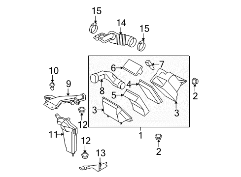 2008 Nissan Versa Powertrain Control Duct-Air Diagram for 16554-EL01A