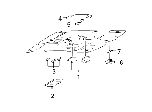 2003 Ford Expedition Interior Lamps Bracket Diagram for 2L1Z-13763-BA